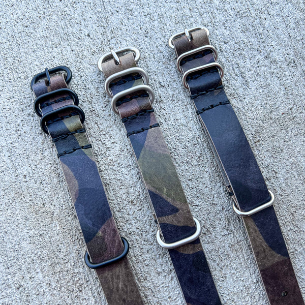 Leather Military style Watch Strap