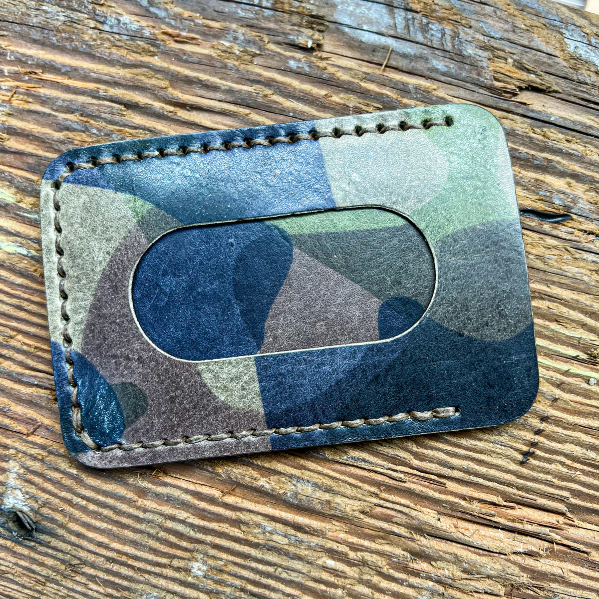 Money Clip Wallet Dark Blue Pueblo Bifold Short Thin Slim 