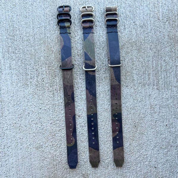 Leather Military style Watch Strap