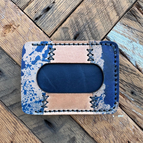 Rocado Shell Cordovan Quilted Slider - natural & marbled blue