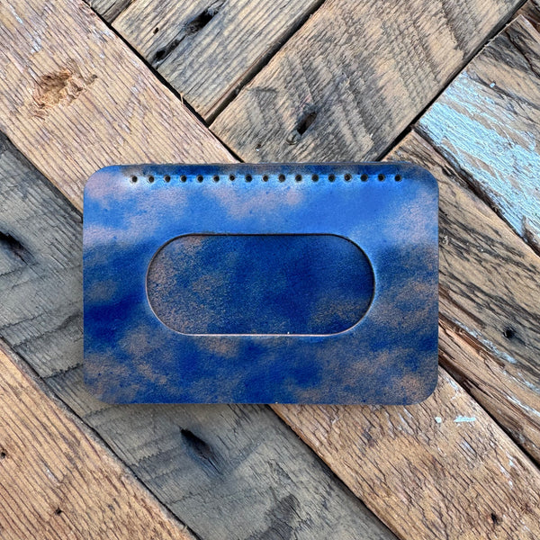 Rocado Shell Cordovan Mini Slider Wallet - marbled blue