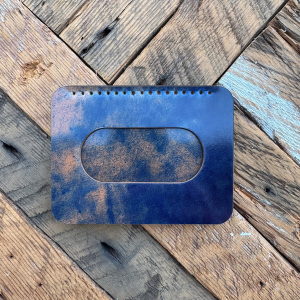 Rocado Shell Cordovan Slider Wallet - marbled blue