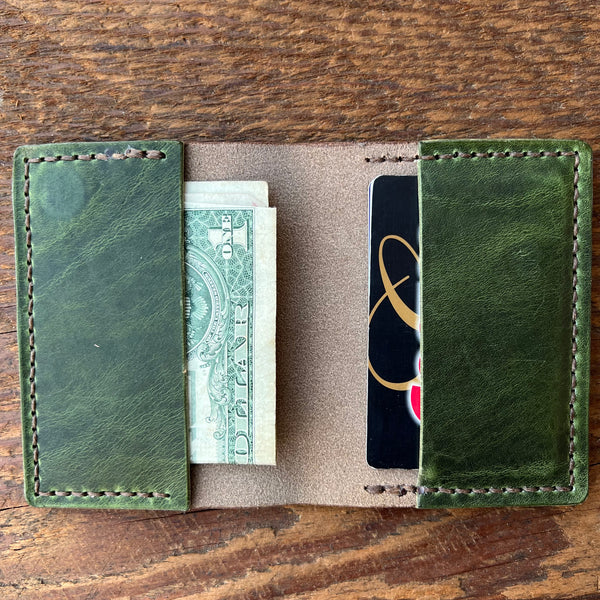 Front Pocket Bifold PLUS in Horween  in Dublin Brown and Green