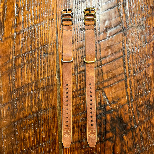 Leather Military style Watch Strap