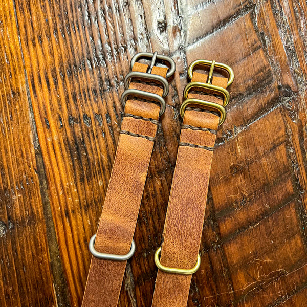 Leather Military style Watch Strap